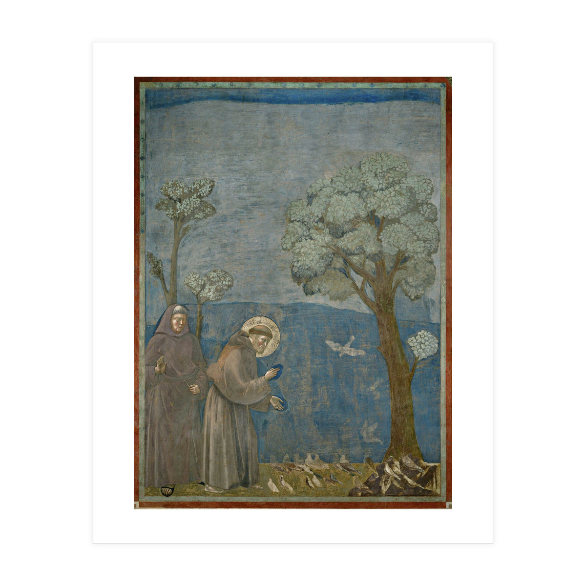Saint Francis of Assisi preaching to the birds. Giotto. GIOTTO DE BONDONE (1266-1337). (Print Only)