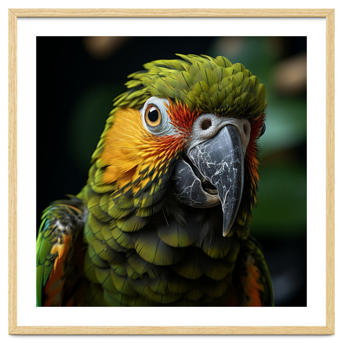 Close Up Of A Colorful Macaw Parrot Face