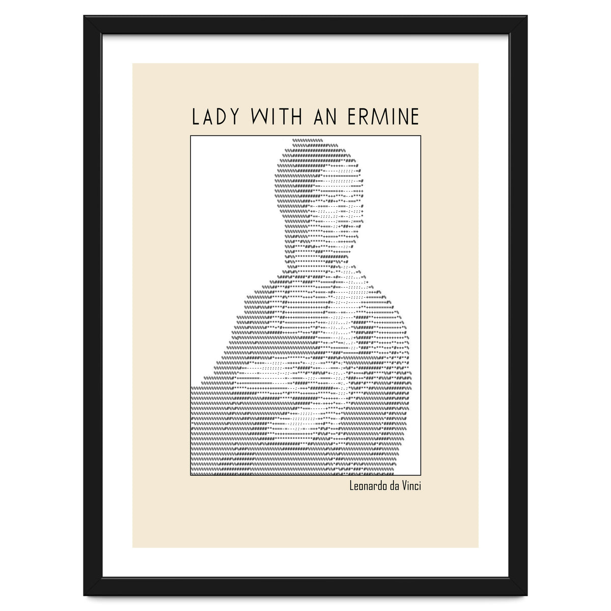 Lady With An Ermine – Leonardo Da Vinci Ascii Art