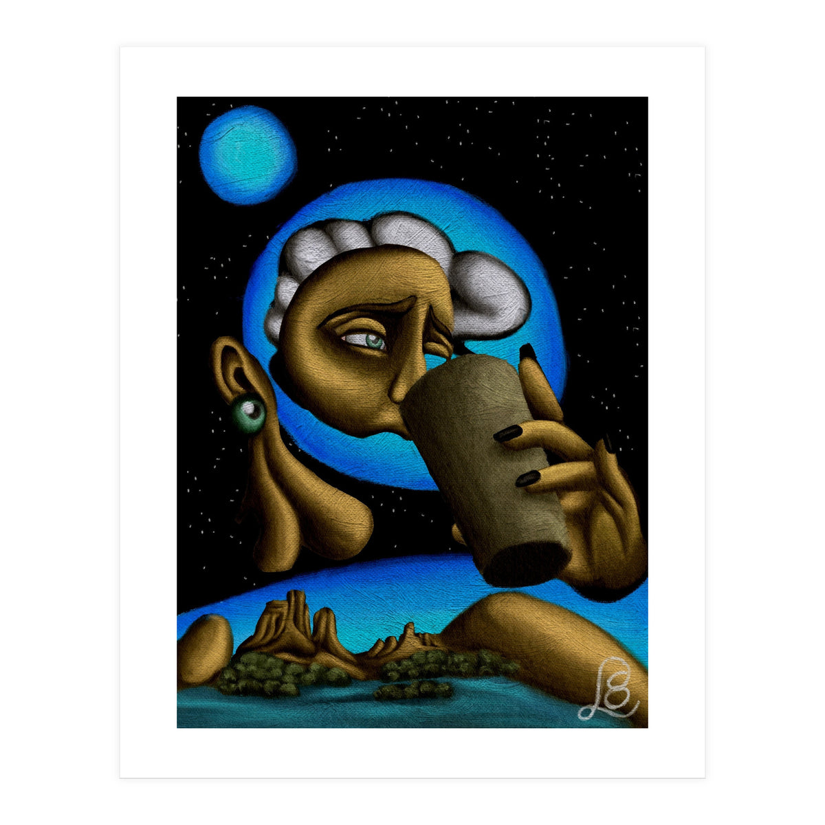 "A Drink Once In A Blue Moon"  (Print Only)