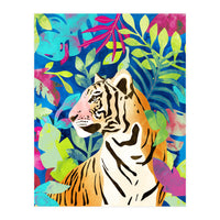 Tropical Tiger, Animal Jungle Watercolor Painting, Nature Travel Wild Botanical (Print Only)