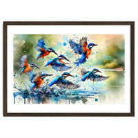 Kingfishers In Flight