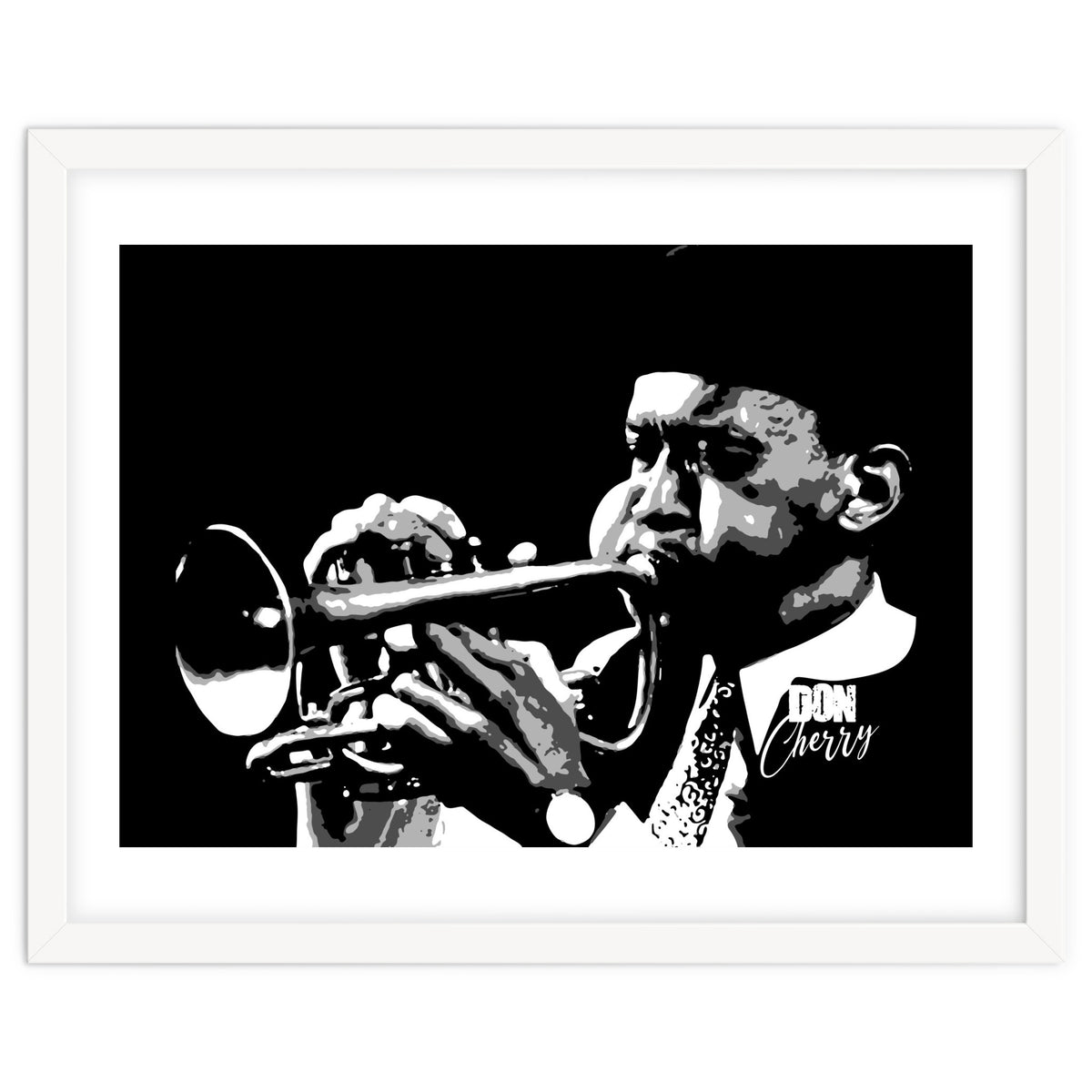 Don Cherry American Jazz Trumpeter in Grayscale