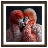 Two Flamingos Together Showing Affection thumbnail