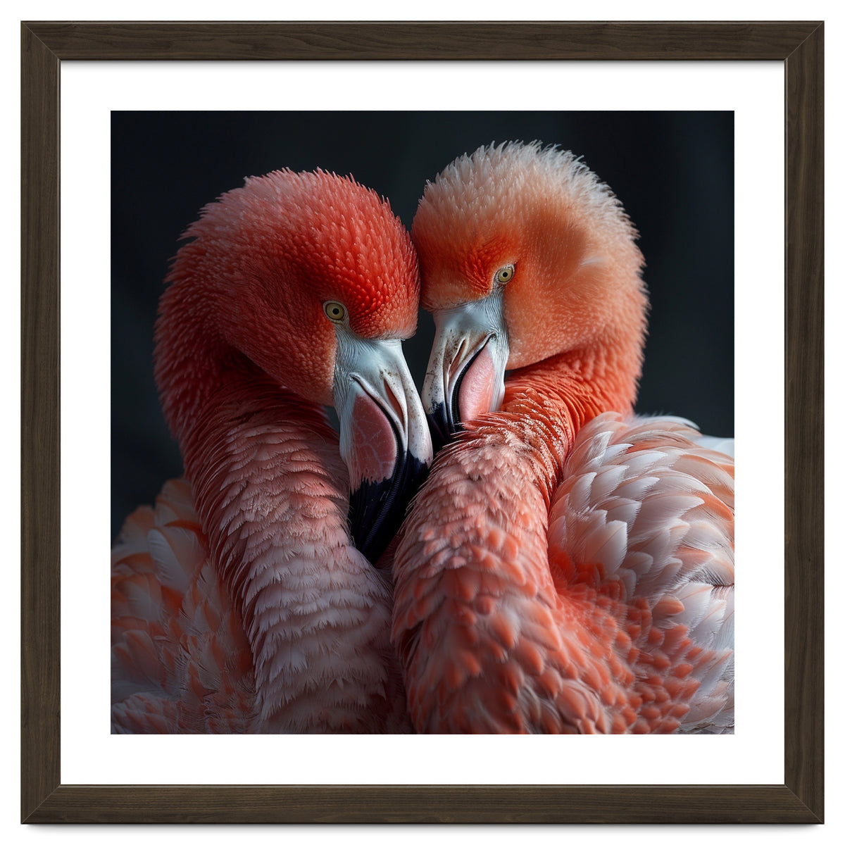 Two Flamingos Together Showing Affection
