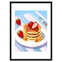 Handpainted Pancakes and Strawberries oil painting