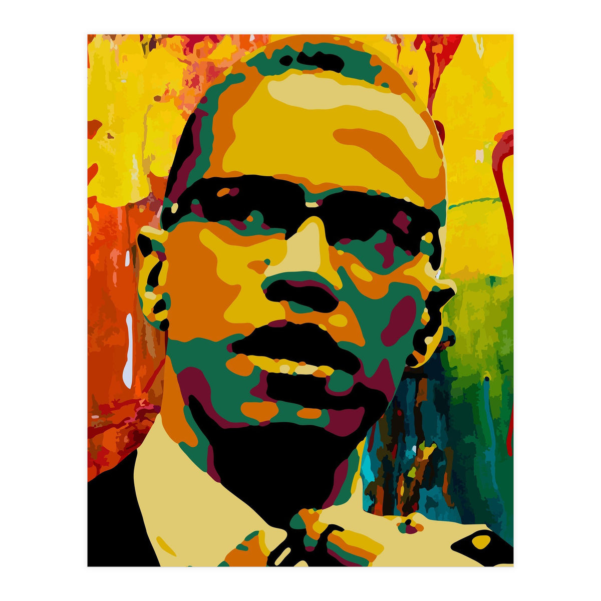 Malcolm X Colorful Abstract Art 2 (Print Only)