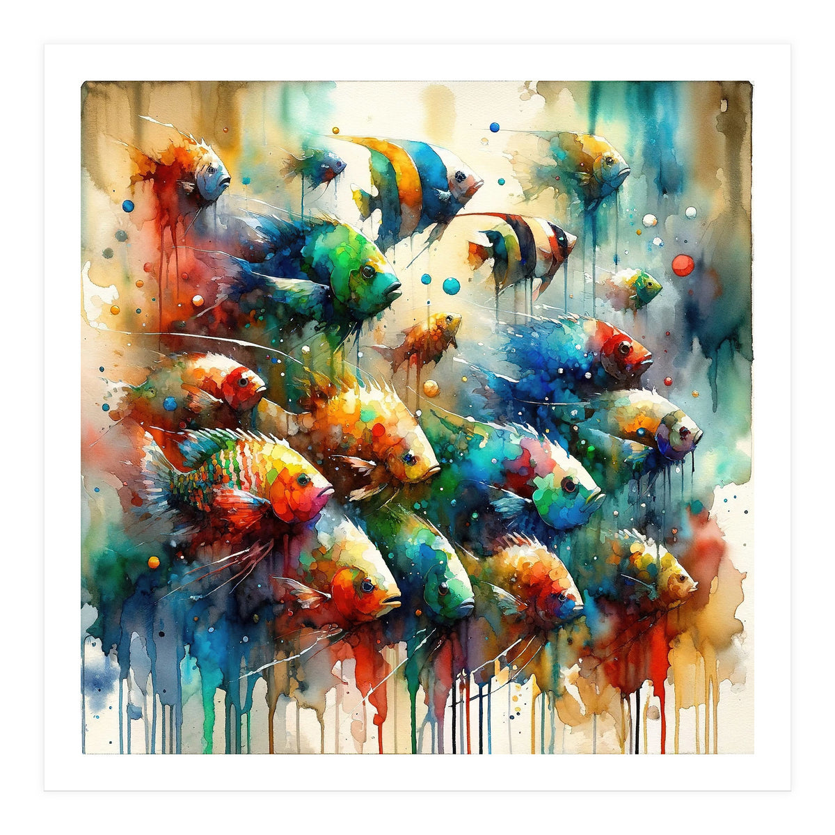 Colorful Aquarium Fish (Print Only)