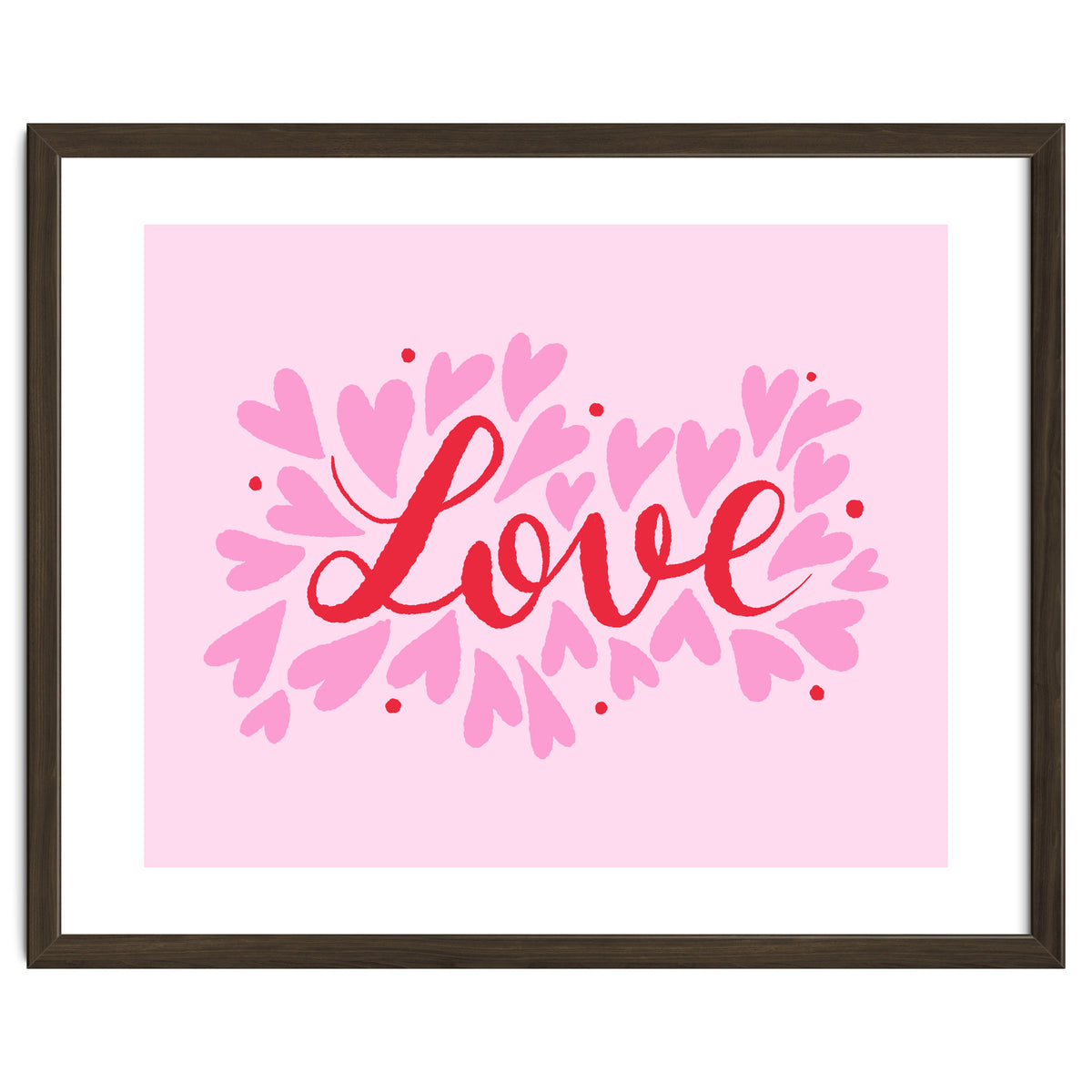 Love hearts - pink and red