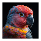 Close Up Parrot Face Red Blue Yellow Plumage (Print Only) thumbnail