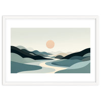 Serene Horizon: Minimalist Organic Landscape