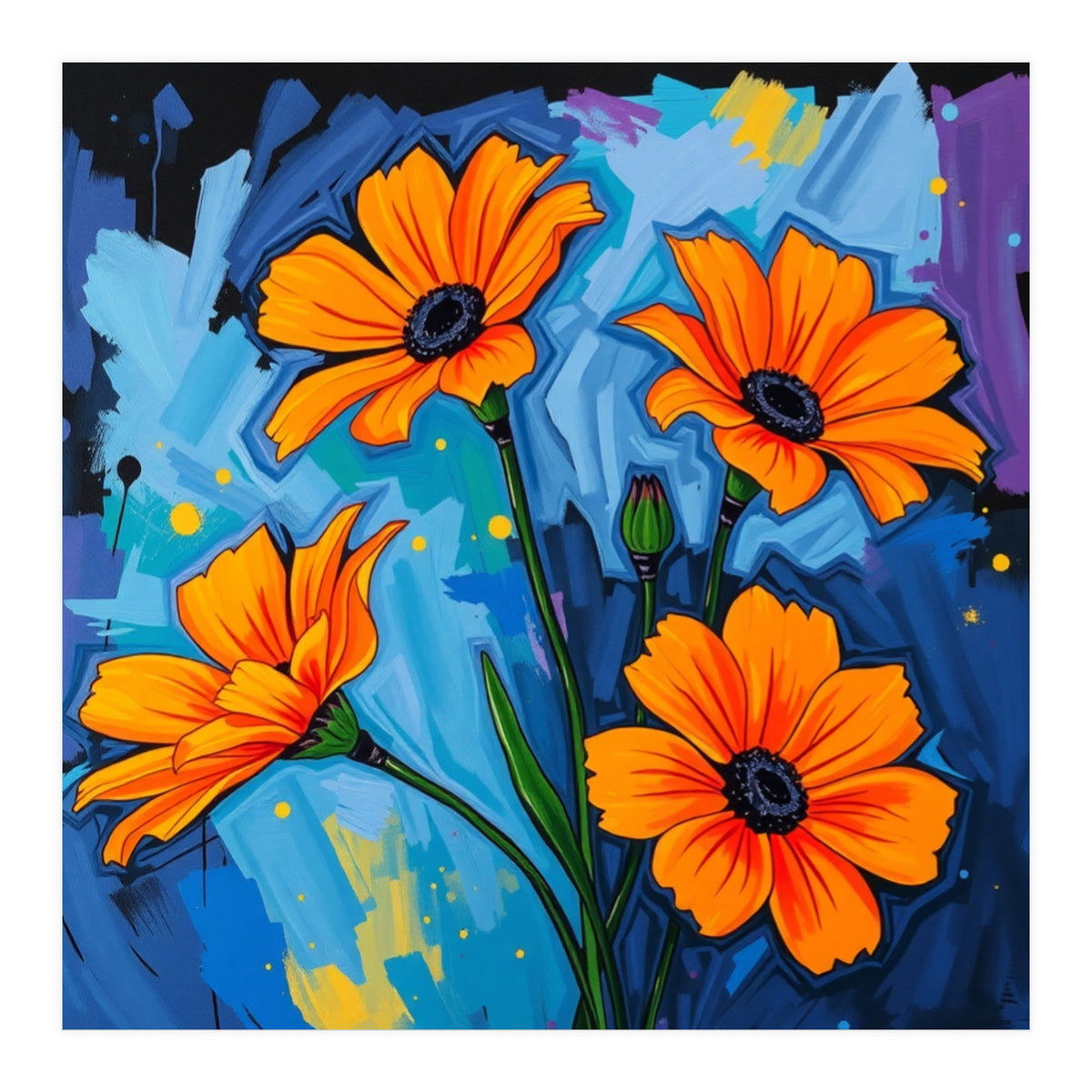 Orange Flowers (Print Only)