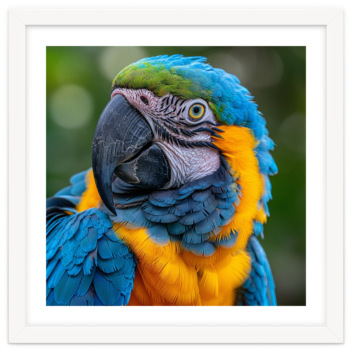 Close Up Blue And Yellow Macaw Parrot Face