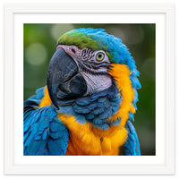 Close Up Blue And Yellow Macaw Parrot Face