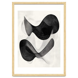Abstract Black And White Flowing Organic Shapes With Texture thumbnail