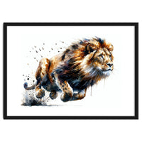 Dynamic Lion In Motion