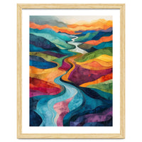 Colorful Abstract River Valley Landscape Art