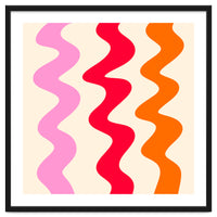 Squiggly Lines - orange, pink and cream