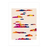 Totem Clouds, Colorful Sky Vibrant Eclectic Bohemian, Abstract Positivity Good Vibes Boho Contemporary Modern Painting (Print Only) thumbnail