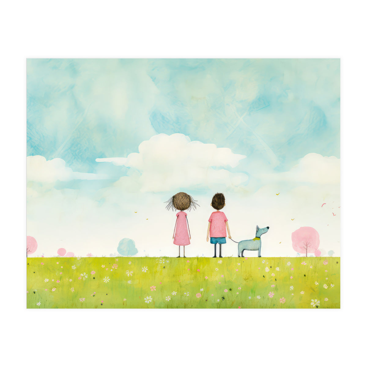 Cute Girl And Boy  (Print Only)