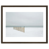 Wood fence in the winter snow beach thumbnail