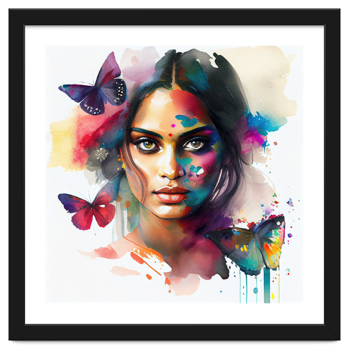Butterfly Bloom Hindu Portrait