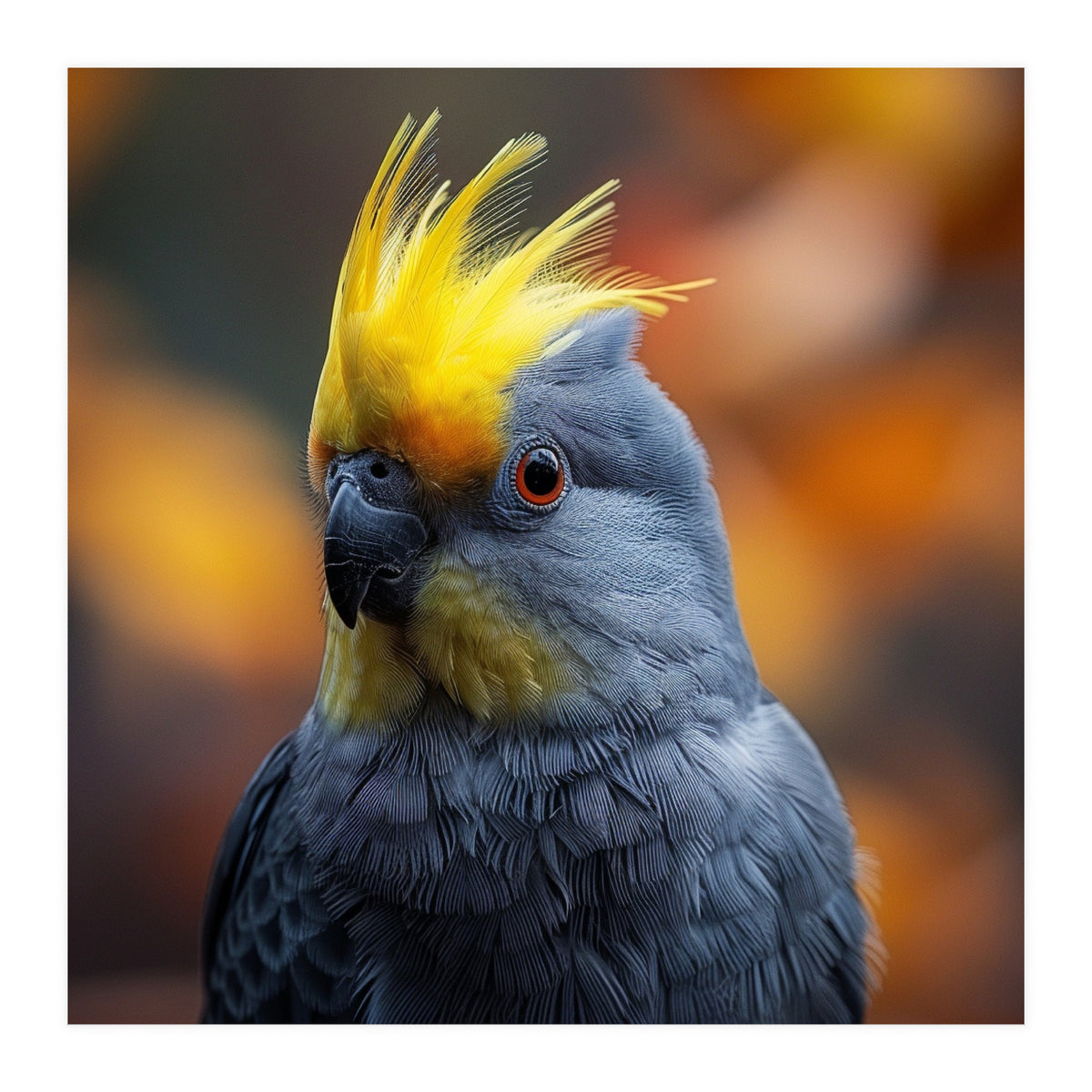 Close-up Portrait of a Yellow Cockatoo in the Wild. (Print Only)