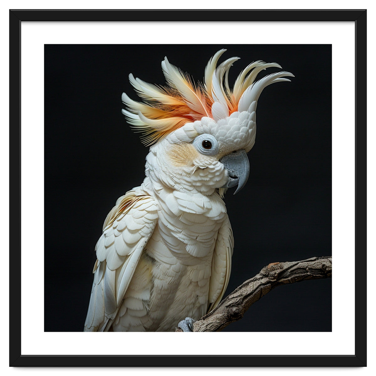 White Cockatoo Parrot Bird Perched On Branch