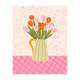 Tulips in a vase - pink and orange (Print Only) thumbnail