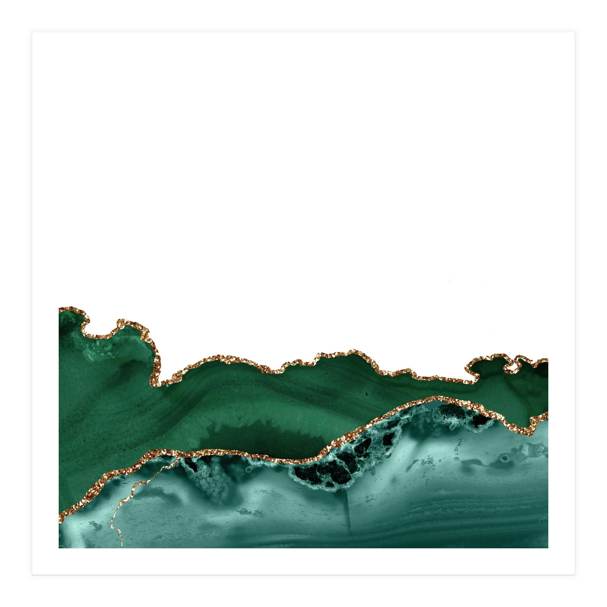 Emerald & Gold Agate Texture 12 (Print Only)