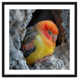 Cute Lovebird Perched On A Rock In A Cave thumbnail