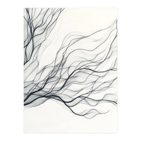 Abstract Black Branching Lines Flowing (Print Only)
