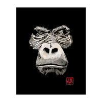 Angry Gorilla White In Black (Print Only)
