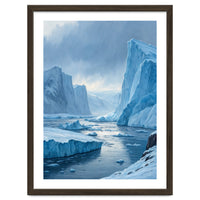 Majestic Arctic Icebergs and Glacial Valley