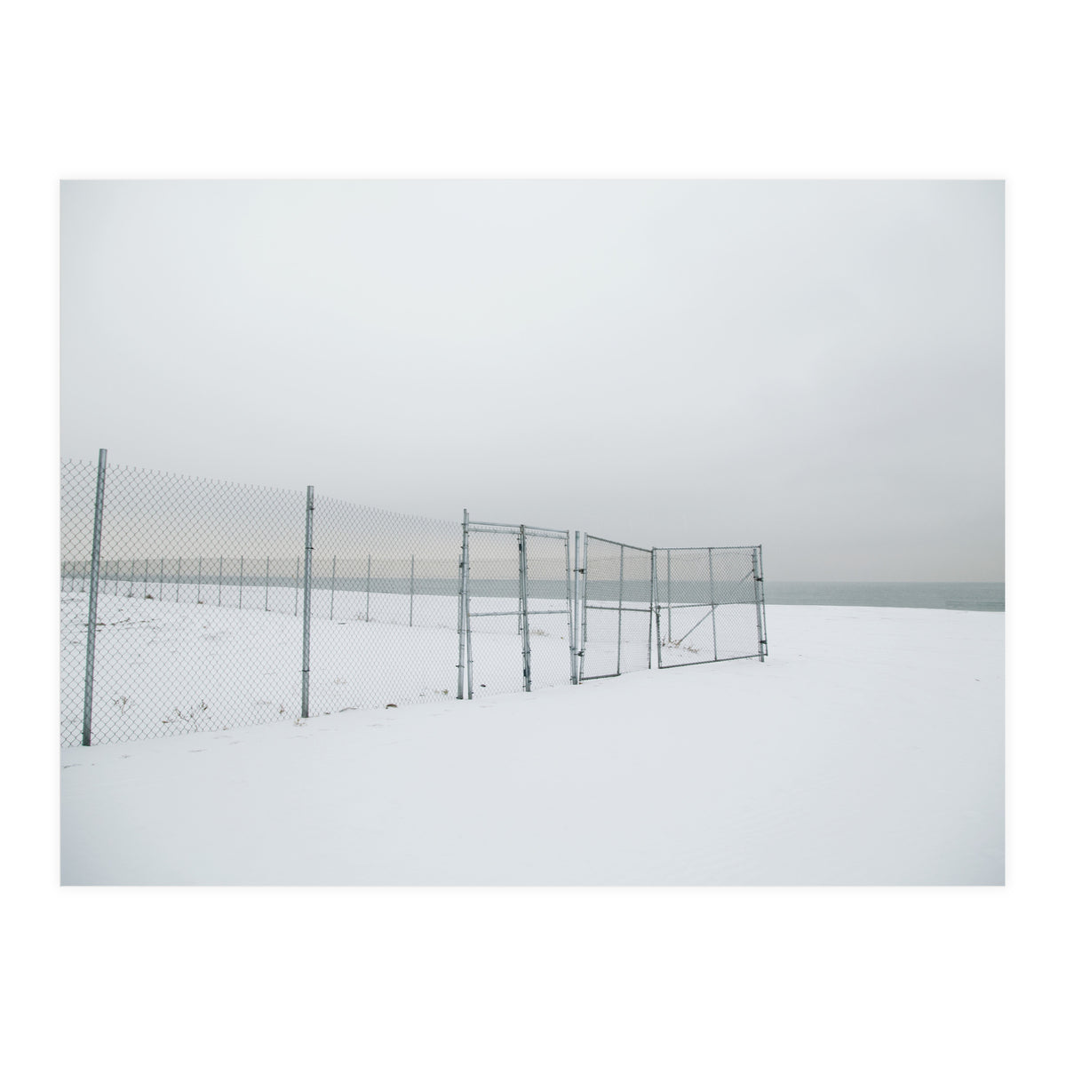Fence in the Winter seascape (Print Only)