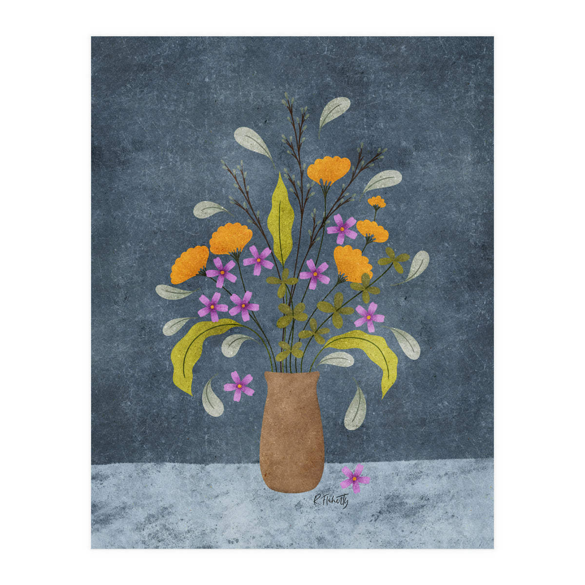 Moody Floral Vase (Print Only)