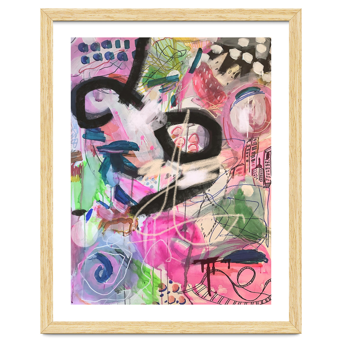 Crazy Town Multimedia Abstract Art Print Large Wall Art Poster Viddy Pop Mood Room