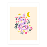 Lunar Snake  - lavander and cream (Print Only) thumbnail