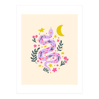 Lunar Snake  - lavander and cream (Print Only)