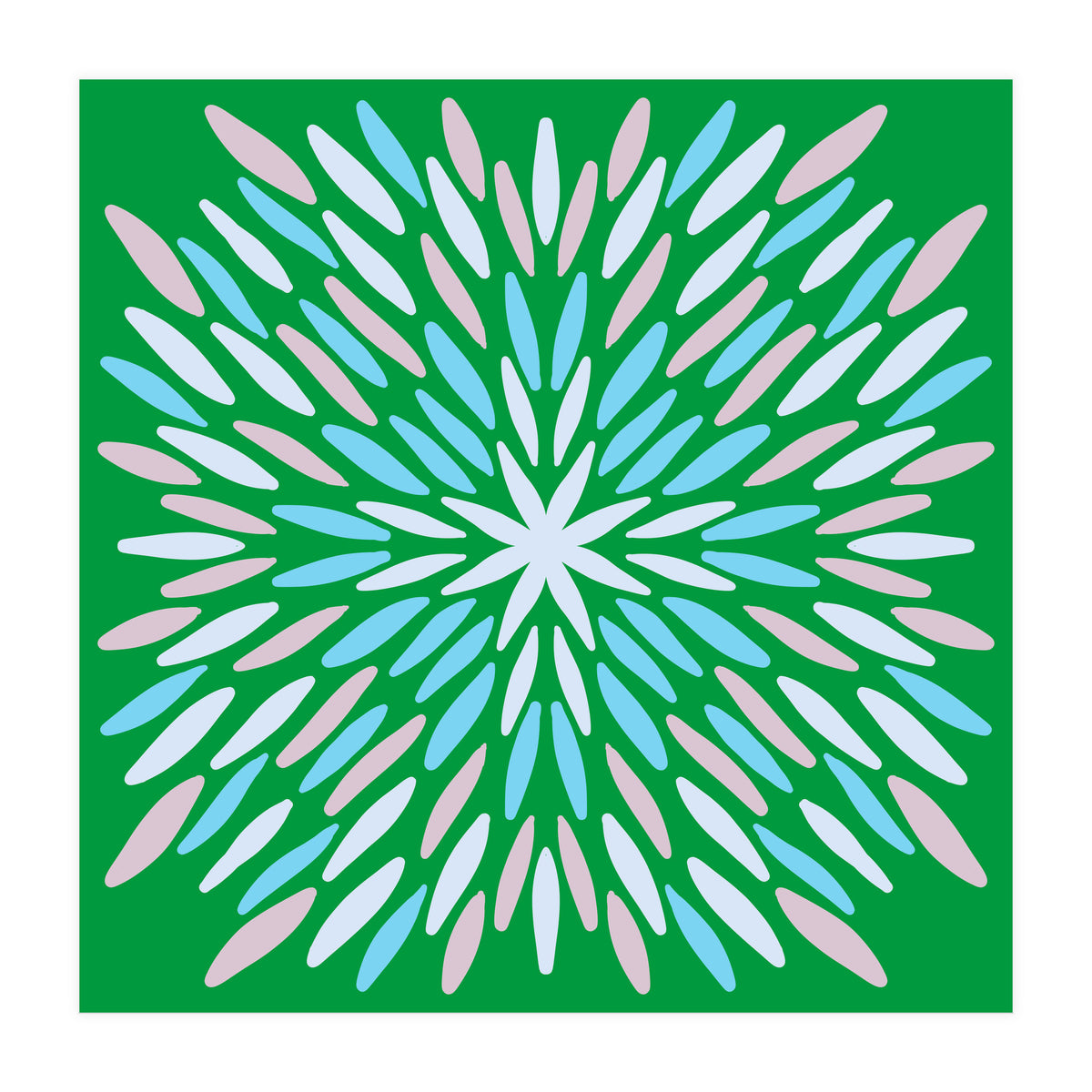 Petal Burst - green, blue, beige (Print Only)