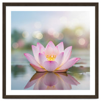 Ethereal Lotus Bloom: Serene Botanical Reflection