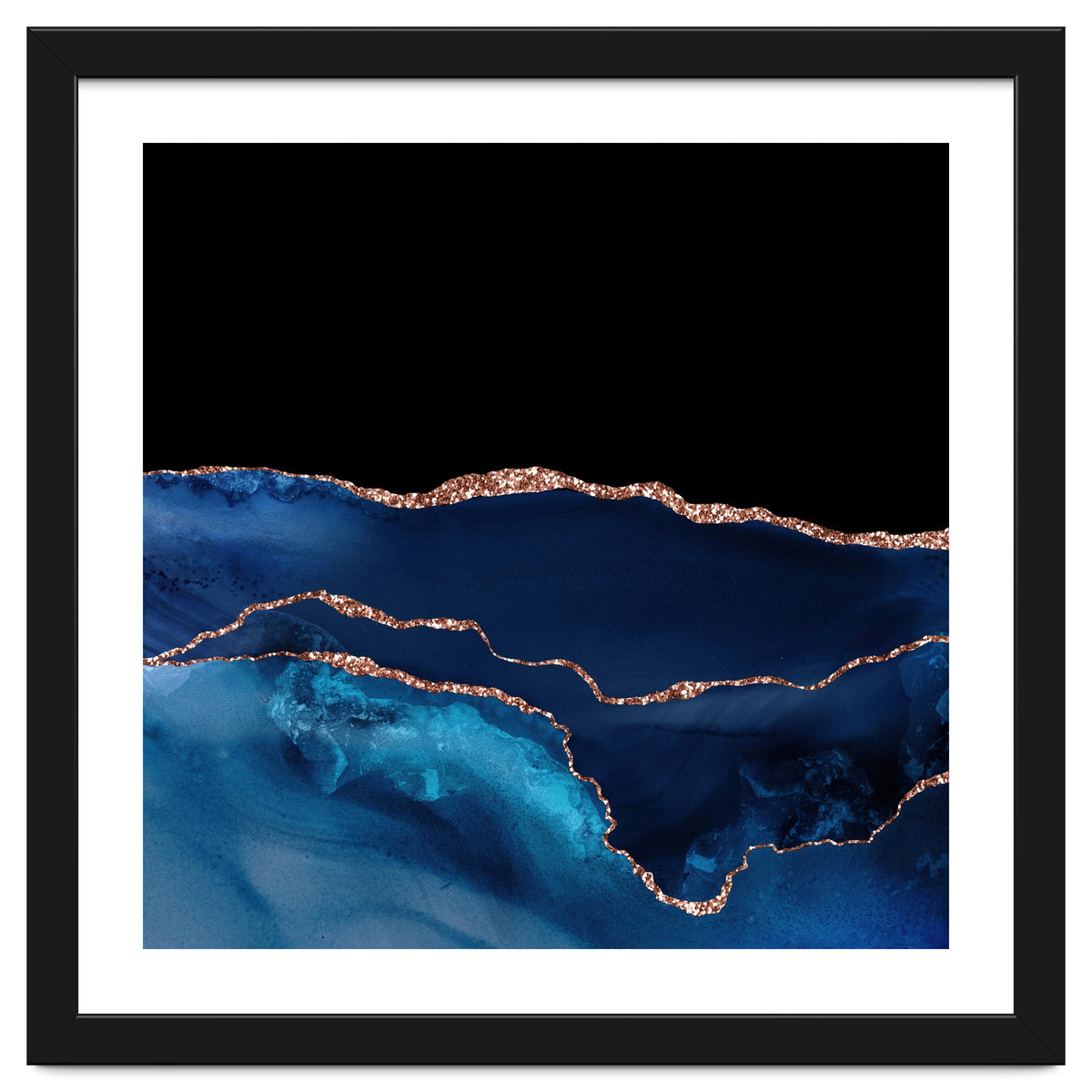 Navy & Rose Gold Agate Texture 07