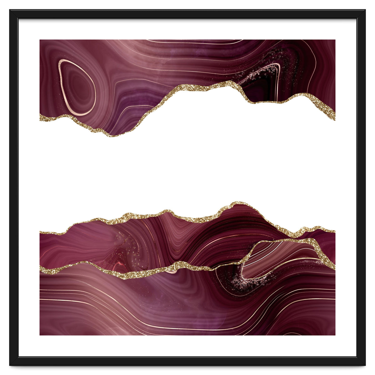 Burgundy & Gold Glitter Agate Texture 07