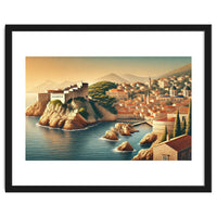 Vintage Croatia, Dubrovnik Coastal Poster