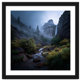 Majestic Misty Mountain Valley with Cascading Waterfall thumbnail