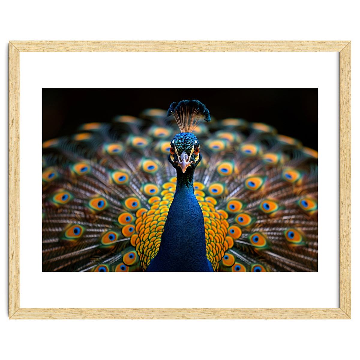 Close Up Peacock Displaying Its Feathers