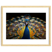 Close Up Peacock Displaying Its Feathers