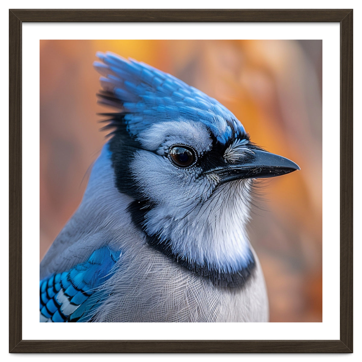 Blue Jay Bird Close Up Detailed Portrait