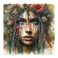Wild Bloom Druid Woman Portrait (Print Only)