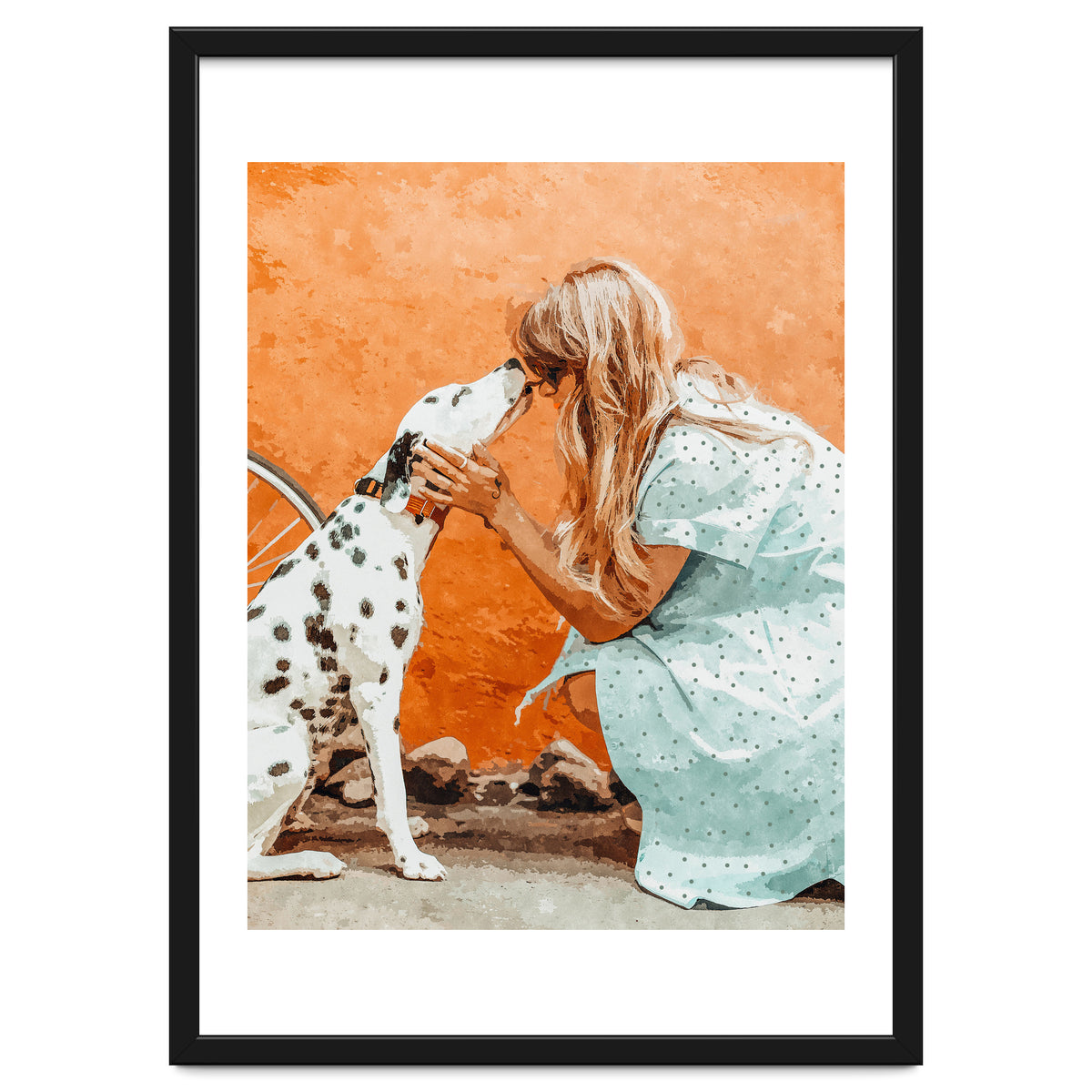 Pet Bound | Dalmatian Dog Lover Friendship Companion | Modern Bohemian Woman Puppy Animals Love